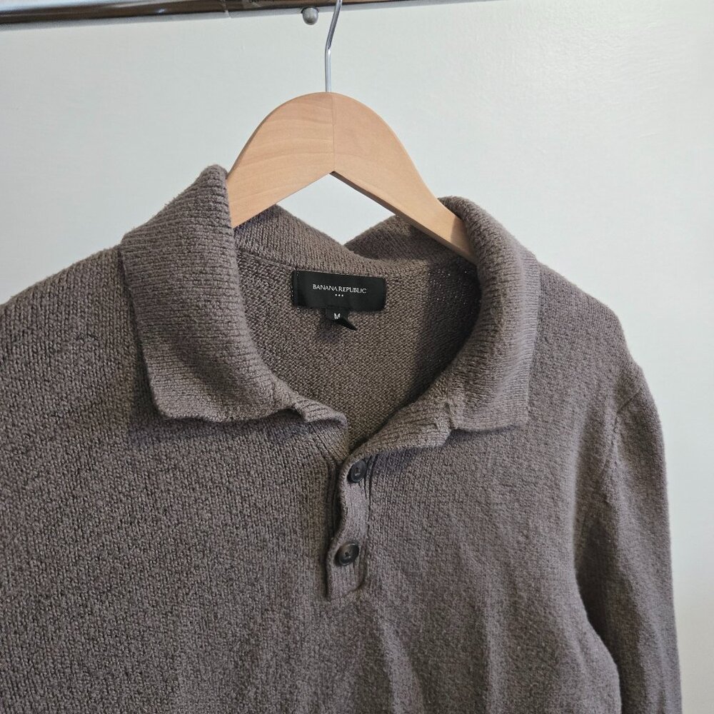 Lived-in Banana Republic Wool Blend Polo Sweater Men Size M